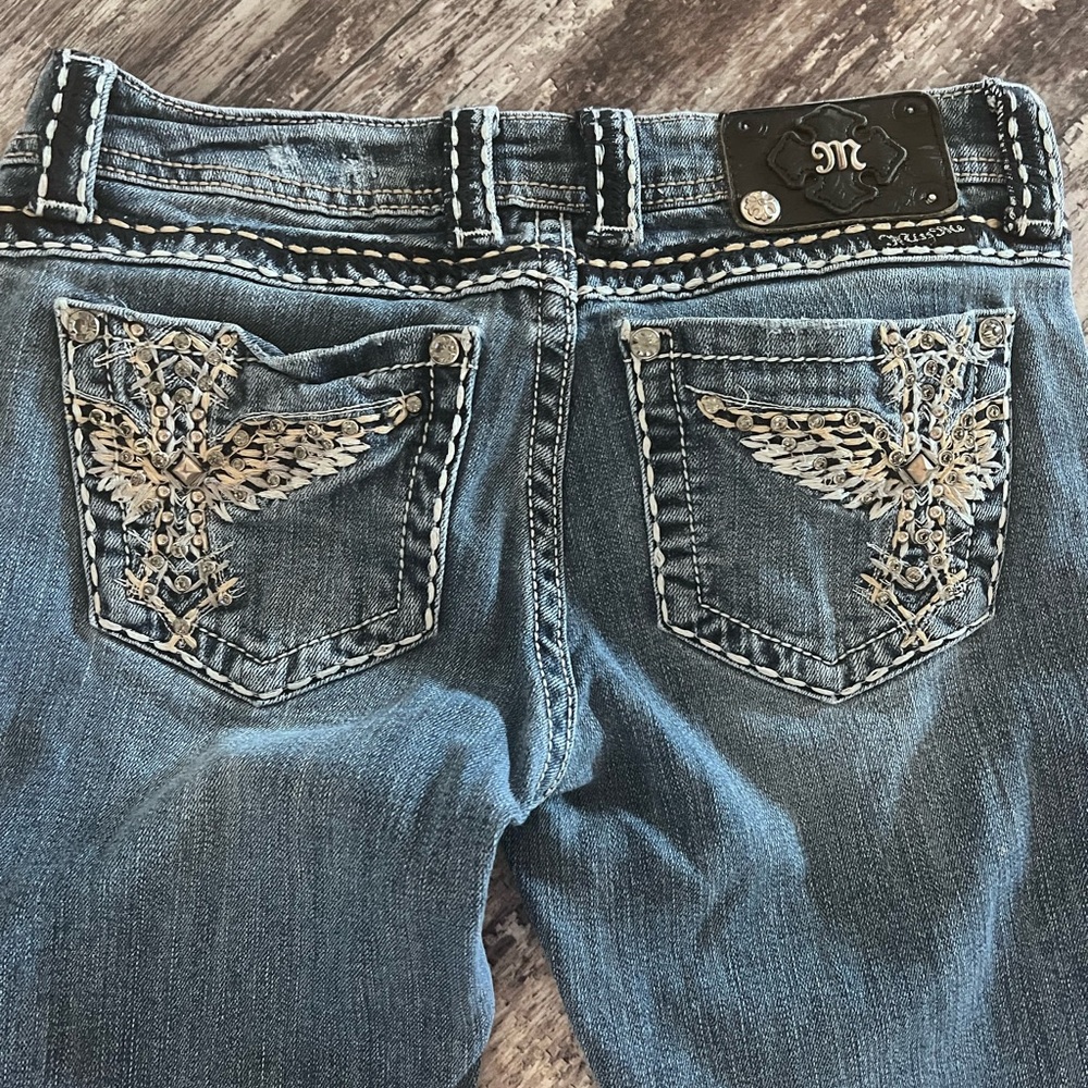 Miss Me Jeans size 27 (fit like a 3/4) Some stretch.